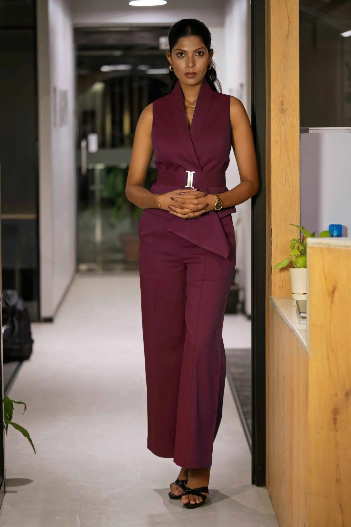 Wine Waist Coat & Trouser