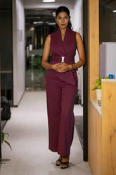 Wine Waist Coat & Trouser