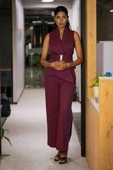 Wine Waist Coat & Trouser