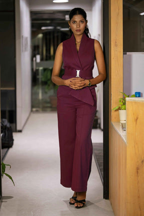 Wine Waist Coat & Trouser