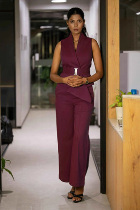 Wine Waist Coat & Trouser