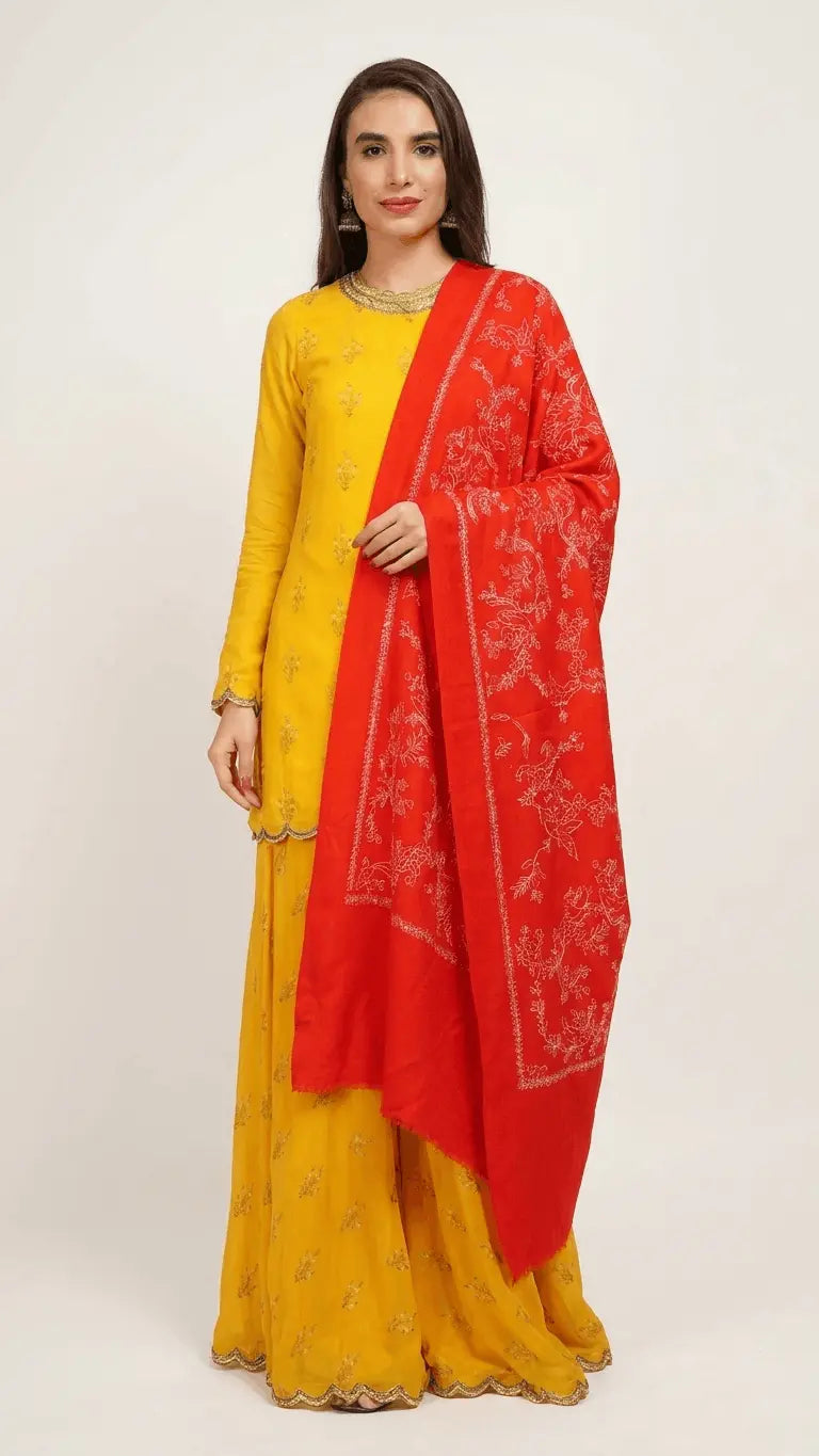 Royal Elephant Red Stole Heritage Gift Box