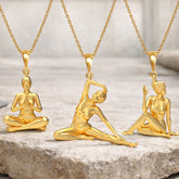 Seated Side Stretch Pose Yoga Necklace